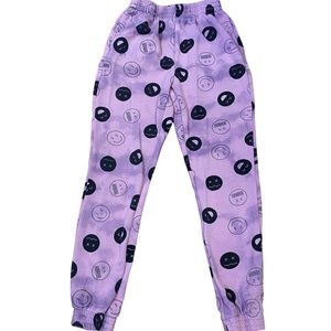 Adika Purple Smiley Face Tie-Dye Joggers